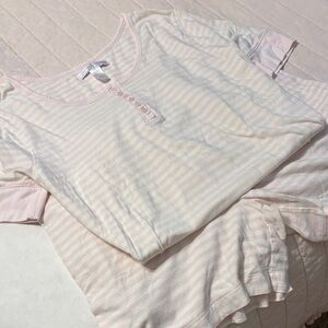 Striped Pink and White pJ set